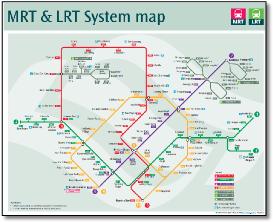Singapore MRT & LRT train / rail map